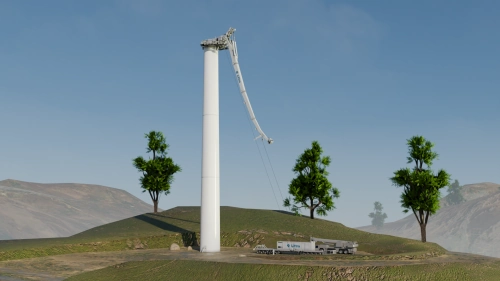 Liftra LT1500 Installation Crane installing wind turbine towers onshore